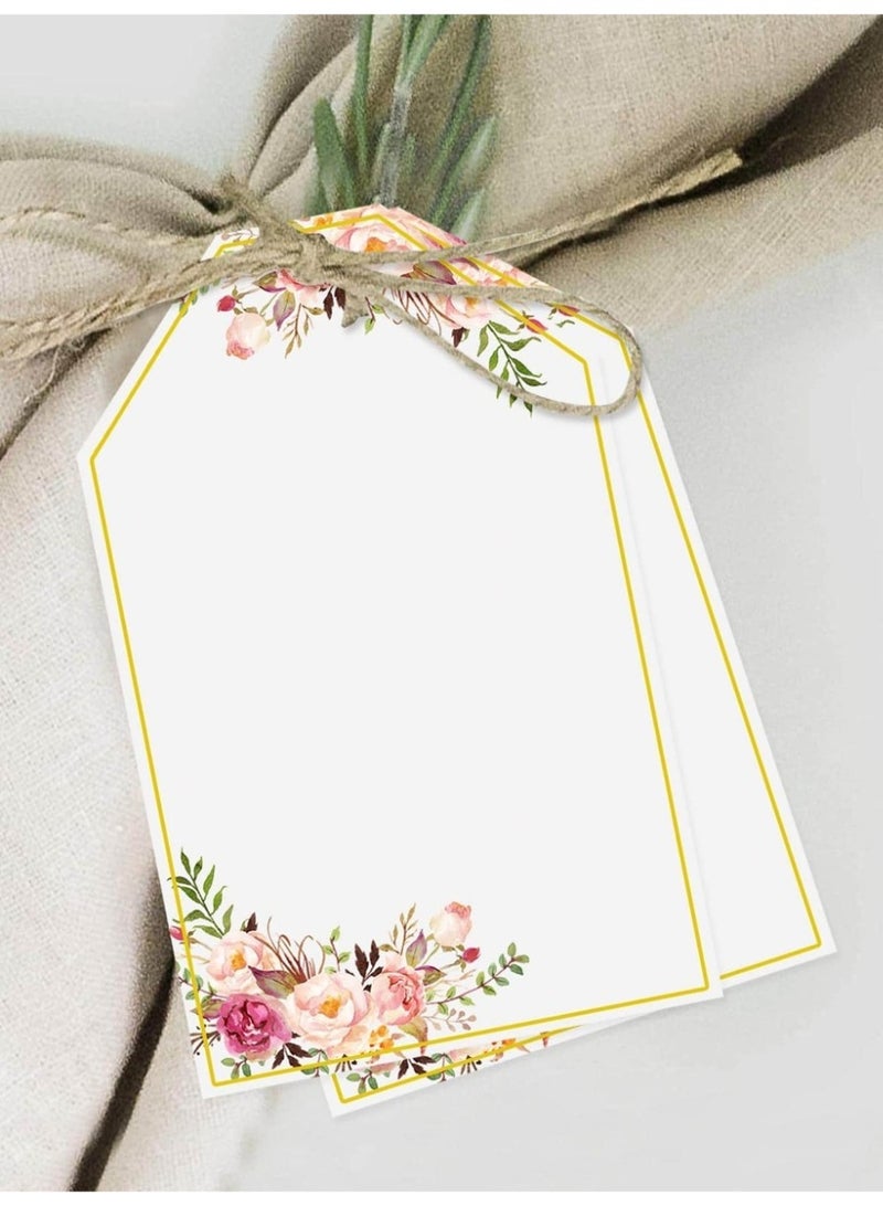 Eid decoration greeting tags for giveaway gifts elegant floral design with hanging string 10 pieces for messages and gift decoration - Image 3